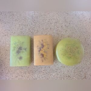 LOT of 3 Vintage Italian Alabaster Trinket Dishes